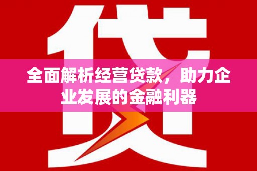 商南全面解析经营贷款，助力企业发展的金融利器