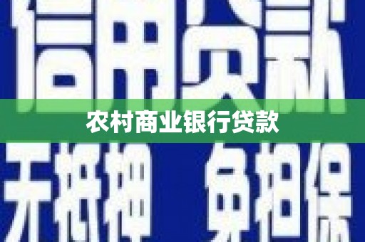 商南农村商业银行贷款