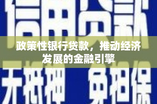 商南政策性银行贷款，推动经济发展的金融引擎