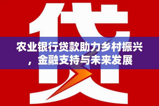 商南农业银行贷款助力乡村振兴，金融支持与未来发展
