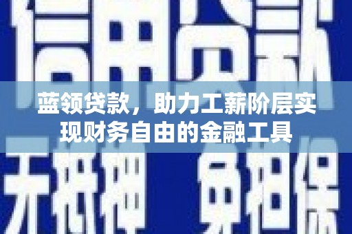 商南蓝领贷款，助力工薪阶层实现财务自由的金融工具