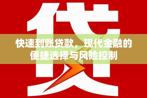 商南快速到账贷款，现代金融的便捷选择与风险控制