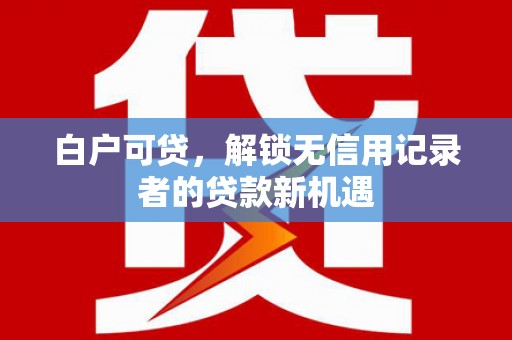 商南白户可贷，解锁无信用记录者的贷款新机遇