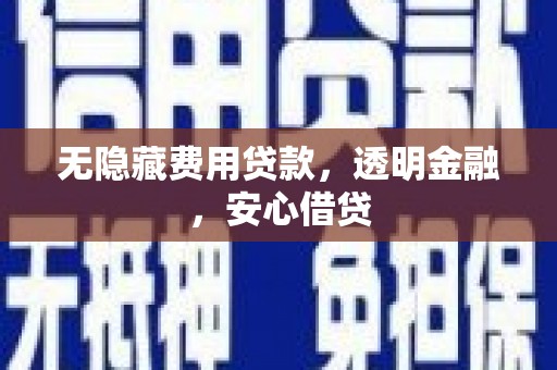 商南无隐藏费用贷款，透明金融，安心借贷