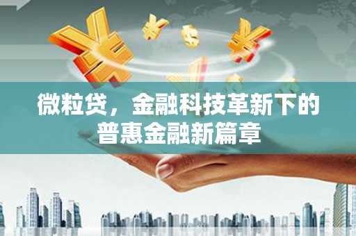 商南微粒贷，金融科技革新下的普惠金融新篇章