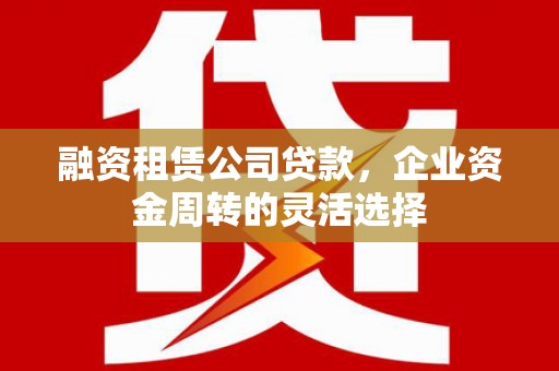 商南融资租赁公司贷款，企业资金周转的灵活选择