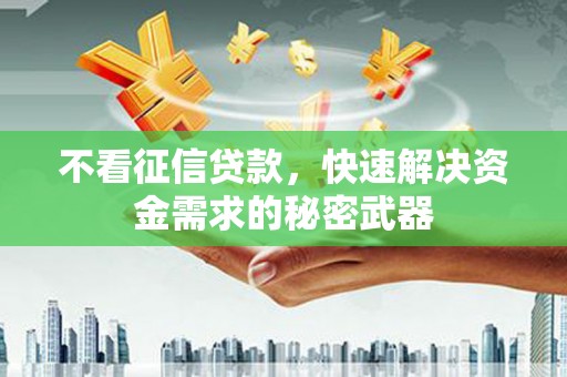 商南不看征信贷款，快速解决资金需求的秘密武器