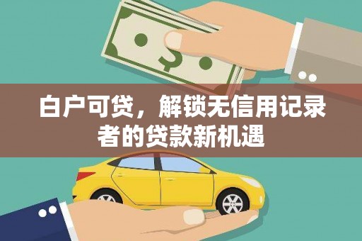 商南白户可贷，解锁无信用记录者的贷款新机遇