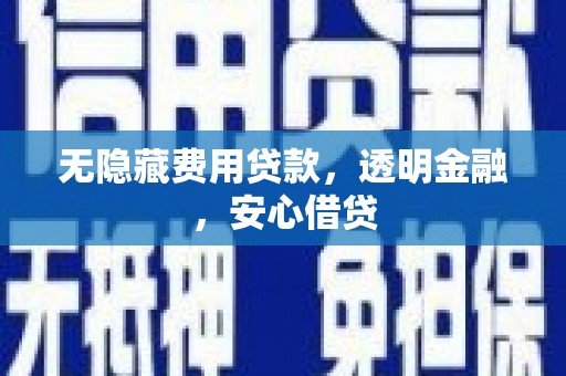 商南无隐藏费用贷款，透明金融，安心借贷