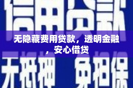 商南无隐藏费用贷款，透明金融，安心借贷