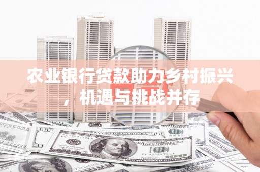 商南农业银行贷款助力乡村振兴，机遇与挑战并存