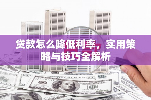 商南贷款怎么降低利率，实用策略与技巧全解析