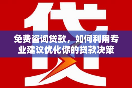 商南免费咨询贷款，如何利用专业建议优化你的贷款决策